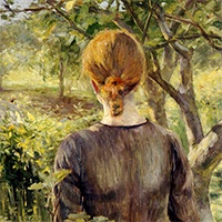 『赤髪の少女（部分）　黒田清輝筆　明治25年(1892)』の画像