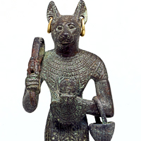 Image of "Goddess Bastet, Late period&ndash;Ptolemaic period, 5th&ndash;4th century BC (Gift of Mr. Momose Osamu and Mrs. Momose Fumiko)"