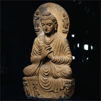 Image of "Seated Buddha, Kushan dynasty, 2nd–3rd century"