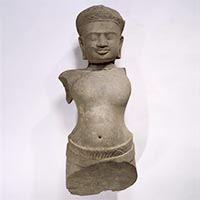 Image of "Shiva (Upper body), Excavated from Damdek, Cambodia, Angkor period, 9th century (Acquired through exchange with l'École française d'Extrême-Orient)"