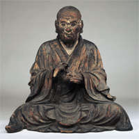 Image of "Seated Jie Daishi (Priest Ryogen), By Renmyo, Kamakura period, dated 1286 (Important Cultural Property, Lent by Kongourinji, Shiga)"