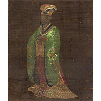 『孔子像（部分）　伝粟田口隆光筆　室町時代・15世紀』の画像