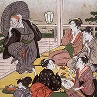 Image of "Merrymaking in Shinagawa (detail), By Torii Kiyonaga, Edo period, 18th century (Important Art Object)"