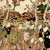 『新吉原櫻之景色（部分）　歌川豊国筆　江戸時代・19世紀』の画像
