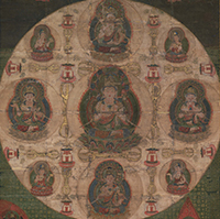 Image of "Miroku (Maitreya) Mandala (detail), Kamakura period, 13th century (Important Cultural Property, Lent by Reiunji, Tokyo)"