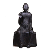 Image of "Seated Shaka nyorai(Sakyamuni), Bronze, Asuka Period, 7th century, (National Treasure, Lent by Jindaiji temple,Tokyo)"