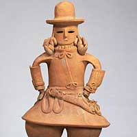 Image of "Haniwa (Terracotta tomb figurine), Man in formal attire, From Yotsuzuka tumulus, Ota-shi, Gunma, Kofun period, 6th century"