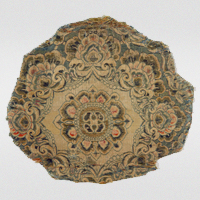 Image of "BrocadeLarge karahana flower design on pale blue ground, Passed down at the Shosoin Repository Nara period, 8th century"