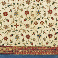Image of "Gold Chintz, Floral arabesque design on white ground (detail), Formerly passed down by the Maeda clan, Second half of 17th century"