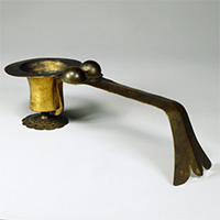 Image of "Incense Burner with Magpie's Tail-shaped Handle, Asuka period, 7th century (National Treasure)"