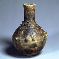 Image of "Jar with Human Figure Ornament, Excavated at Tokoshinai, Hirosaki-shi, Aomori, Jomon period, 2000–1000 BC (Important Cultural Property)"