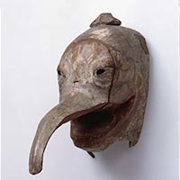Image of "Gyodo Mask: Gobujogoten, Formerly passed down at Niutsuhime Jinja, Wakayama, Kamakura period, 14th century"