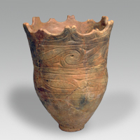 Image of "Deep Bowl, Excavated at Azusawa Shell Mound, Itabashi-ku, Tokyo, Jomon period, 1000&ndash;400 BC (Gift of Mr. Goto Shuichi)"