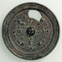 Image of "Mirror (Inscription of Date 240), Divinity and Animal Design, Kofun period, 4th century (Important Cultural Property, Gift of Mr. Igarashi Kan'ei and Mr. Negishi Morisaburo)"