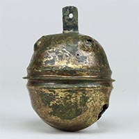 Image of "Harness Bell, Gilt bronze (detail), Excavated at Nakada Tunnel Tombs, Iwaki-shi, Fukushima, Kofun period, 6th–7th century (Iwaki City Board of Education)"