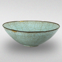 Image of "Bowl with Foliate Rim, Celadon glaze, Guan ware, China, Southern Song dynasty, 12th&ndash;13th century, Important Cultural Property (Gift of Dr. Yokogawa Tamisuke)"