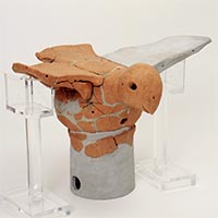 Image of "Haniwa (Terracotta tomb object), Bird spreading its wings, Excavated at Dainichiyama No. 35 Tumulus, Wakayama-shi, Wakayama, Kofun period, 6th century (Important Cultural Property, Wakayama Prefectural Board of Education)"