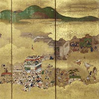 『年中行事図屏風　狩野益信（洞雲）筆　江戸時代・17世紀　諏訪多辰治氏寄贈』の画像