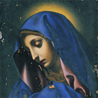 『重要文化財　聖母像（親指のマリア）（部分）　イタリア長崎奉行所旧蔵品　17世紀後期』の画像