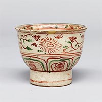 Image of "Bowl, Arabesque design in overglaze enamel, Formerly owned by Okano Shigezo, 16th century (Important Art Object)"