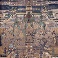 Image of "Mandala of the Tusita Realm (detail), Nanbokucho period, ca. 1348"