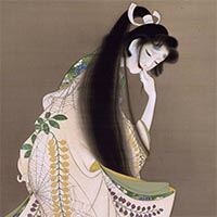 Image of "Flame (detail), By Uemura Shoen, Dated 1918"