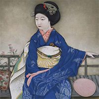 Image of "Maiko (Apprentice geisha) of Kyoto (detail), By Hayami Gyoshu, Dated 1920"