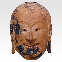 Image of "Gigaku Mask Shishiko, Asuka period, 7th century (Important Cultural Property)"