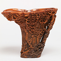 Image of "Libation Cup, Landscape and figure design, China, Qing dynasty, 18th century"