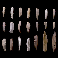 Image of "Microblades, Excavated at Araya Site, Nagaoka-shi, Niigata, Paleolithic period, 16000 BC (Gift of Mr. Hoshino Ryo)"