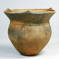 Image of "Deep Bowl, Excavated at Azusawa Shell Mound, Itabashi-ku, Tokyo, Jomon period, 2000-1000 BC (Gift of Mr. Goto Shuichi)"