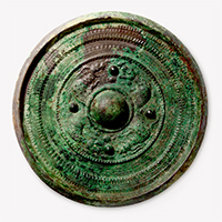 Image of "Mirror with Triangular Rim, Dragon and tiger design, Excavated from Izumikoganeduka Tumulus, Izumi-shi, Osaka, Han-Western Jin dynasty, 2nd&ndash;3rd century (Japan: Kofun period, 4th&ndash;5th century) (Important Cultural Property)"