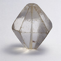 Image of "Faceted Bead, Crystal, Excavated at Izumi Koganezuka Tumulus, Izumi-shi, Osaka, Kofun period, 4th–5th century (Important Cultural Property)"