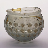 Image of "Glass Bowl, From Niizawa Senzuka No. 126 Tumulus, Kawanishi-cho, Kashihara-shi, Nara, Kofun period, 5th century (Important Cultural Property)"