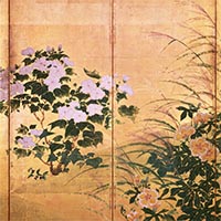 『重要文化財　秋草図屏風（部分）　俵屋宗雪筆　江戸時代・17世紀』の画像