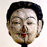 Image of "Head of Bodhisattva, Kumtura caves, China, Otani collection, 7th&ndash;8th century"