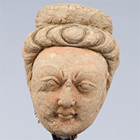 Image of "Head of a Deva, Yarkhoto, China, Otani collection, Tang dynasty, 7th&ndash;8th century"