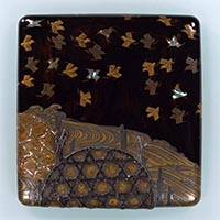 Image of "Writing Box, Design of gabions and plovers in maki-e lacquer, Edo period, 18th century (Gift of Mr. Hirota Matsushige)"