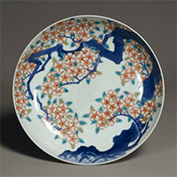 Image of "Set of Dishes, Cherry tree design in overglaze enamel, Nabeshima ware, Edo period, 18th century"