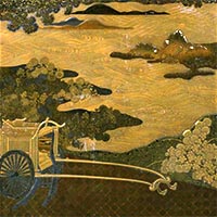 Image of "Writing Box, Courtly carriage design in maki-e lacquer, Edo period, 17th century (Important Cultural Property)"