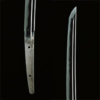Image of "Katana Sword, Known as &quot;Kanze Masamune&quot; Unsigned (detail), By Masamune, Kamakura period, 14th century (National Treasure)"