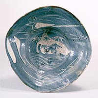 Image of "Bowl, Wagtail design, Mino ware, Nezumi-shino type, Azuchi-Momoyama - Edo period, 16th-17th century (Important Cultural Property)"