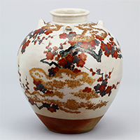 『重要文化財　色絵月梅図茶壺　仁清　江戸時代・17世紀』の画像