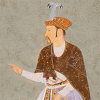 Image of "Standing Mughal Nobleman (detail), By the Bikaner school, India, 18th century"