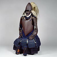Image of "Gusoku Type Armor, European-style cuirass with dark blue lacing, Azuchi-Momoyama period, 16th century (Important Cultural Property)"