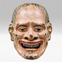Image of "Noh Mask, Purportedly yamanba type, Attributed to Shakuzuru, Nanbokucho period, 14th century (Important Cultural Property)"