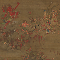 Image of "Six realms of reincarnation: Realms of beasts (detail), Kamakura period,13th century (National Treasure 	Lent by Shojuraigoji, Shiga)"