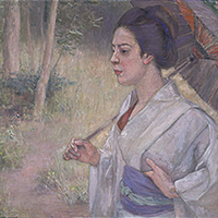 Image of "Strolling Beauty (detail), By Kuroda Seiki, 1895"