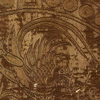 『淡茶地双鳳連珠円文錦（部分）　飛鳥～奈良時代・7～8世紀』の画像