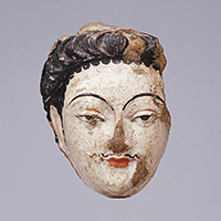 Image of "Head of Bodhisattva, Kumtura Caves, ChinaOtani collection, Tang dynasty, 7th&ndash;8th century"